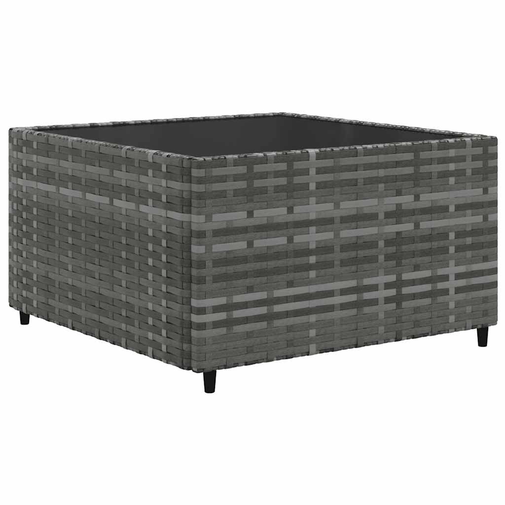 loungesæt til haven 7 dele med hynder polyrattan grå