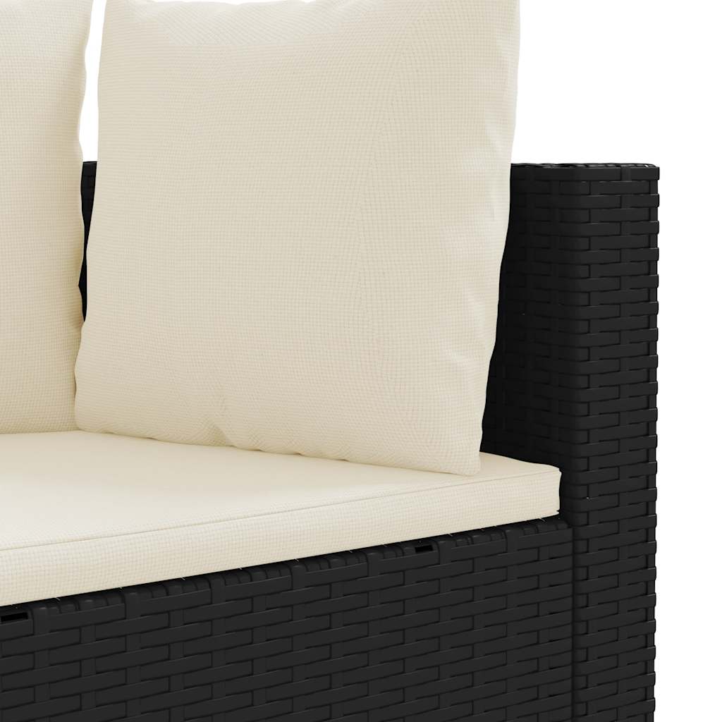sofasæt til haven 4 dele med hynder polyrattan sort