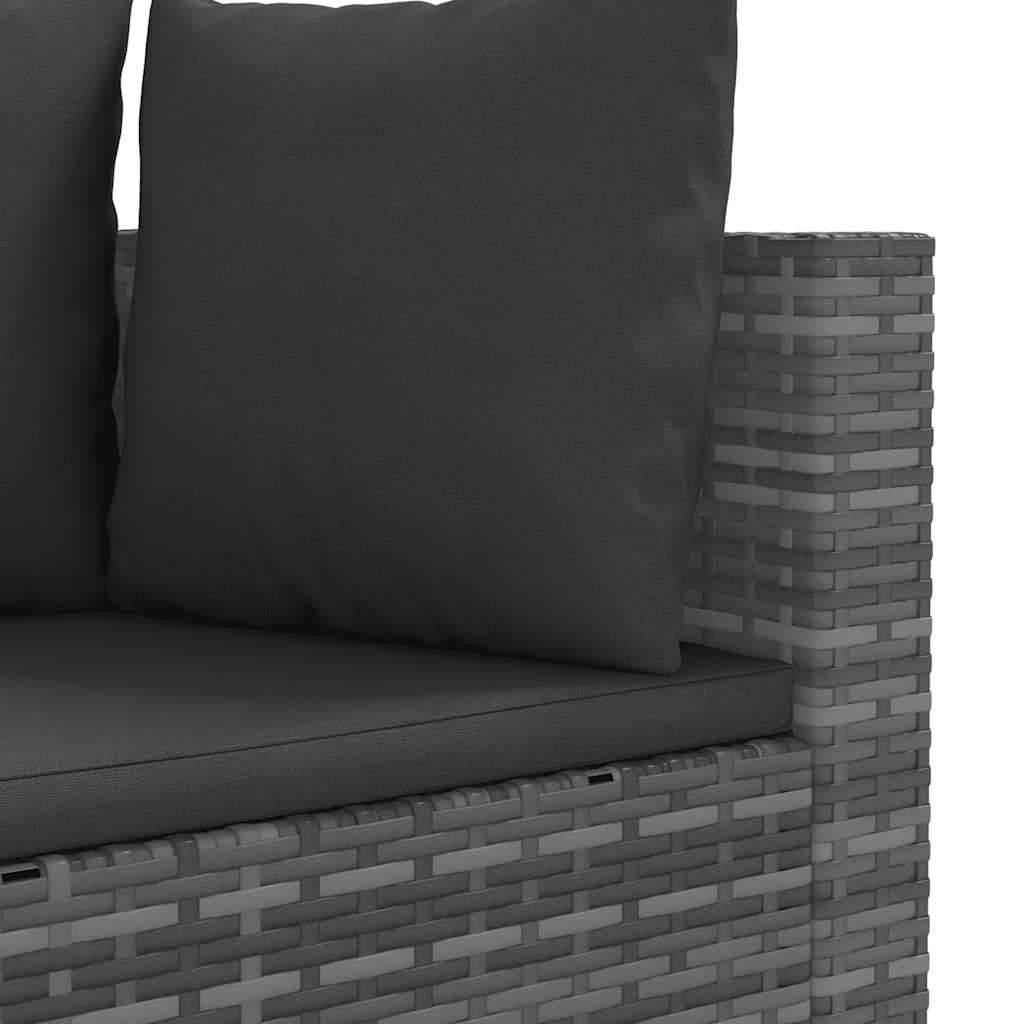 sofasæt til haven 4 dele med hynder polyrattan grå