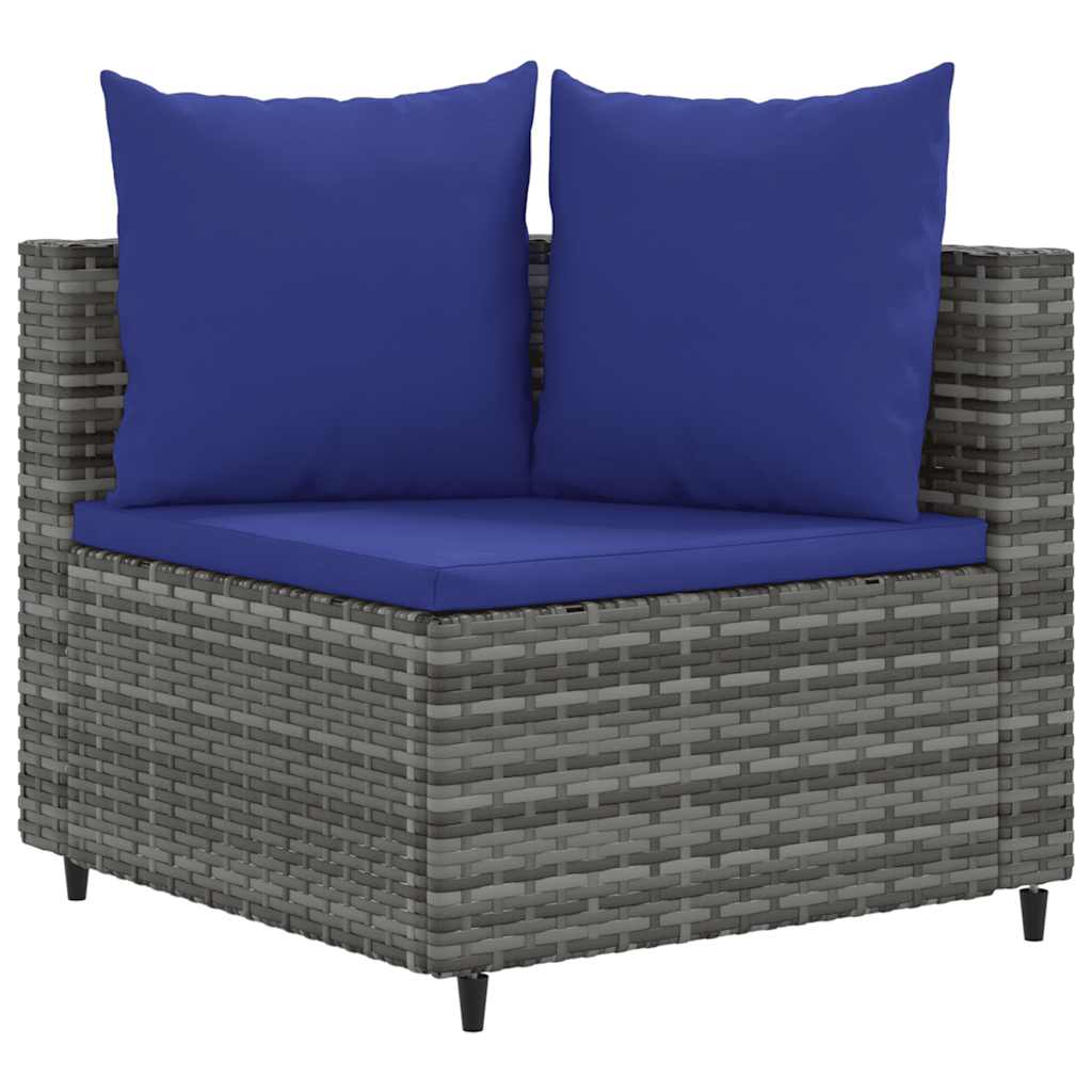 sofasæt til haven 4 dele med hynder polyrattan grå