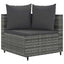 sofasæt 5 dele med hynder polyrattan grå