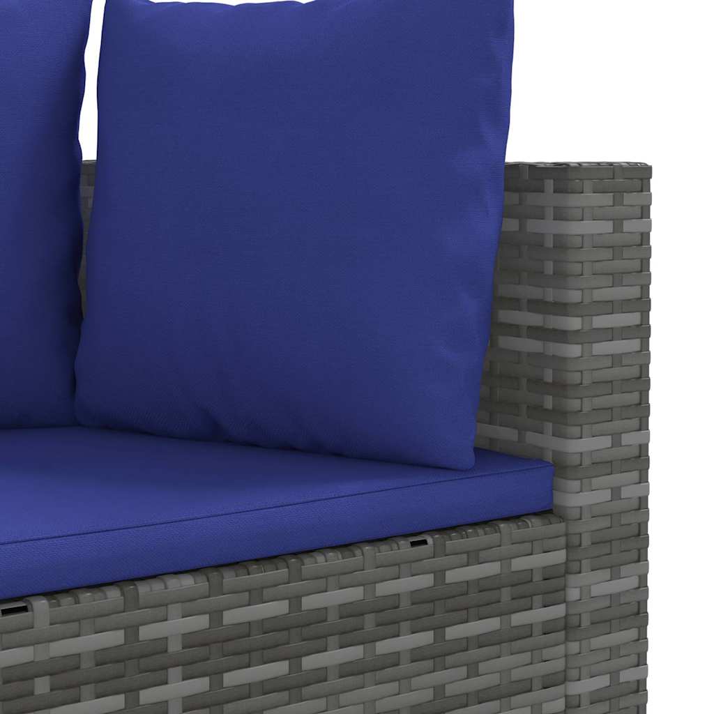sofasæt 5 dele med hynder polyrattan grå
