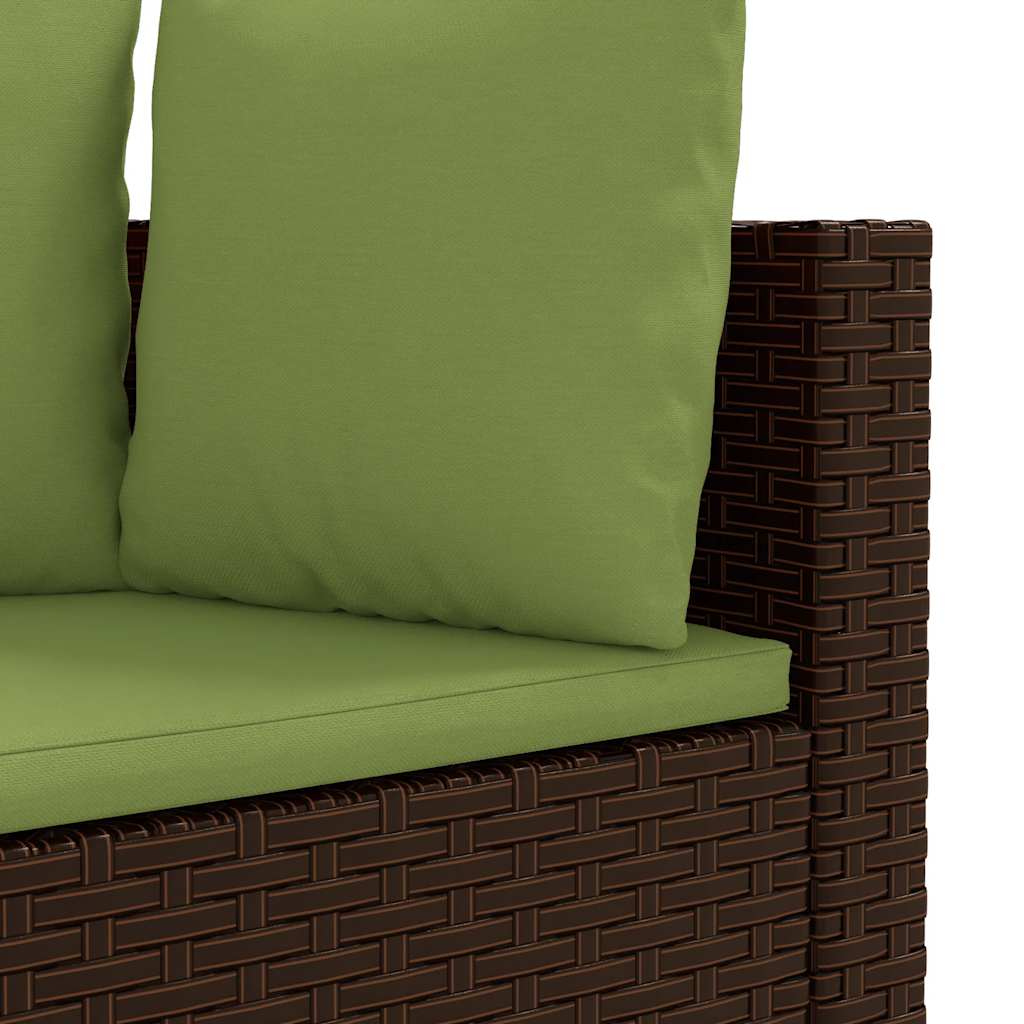 sofasæt til haven 7 dele med hynder polyrattan brun