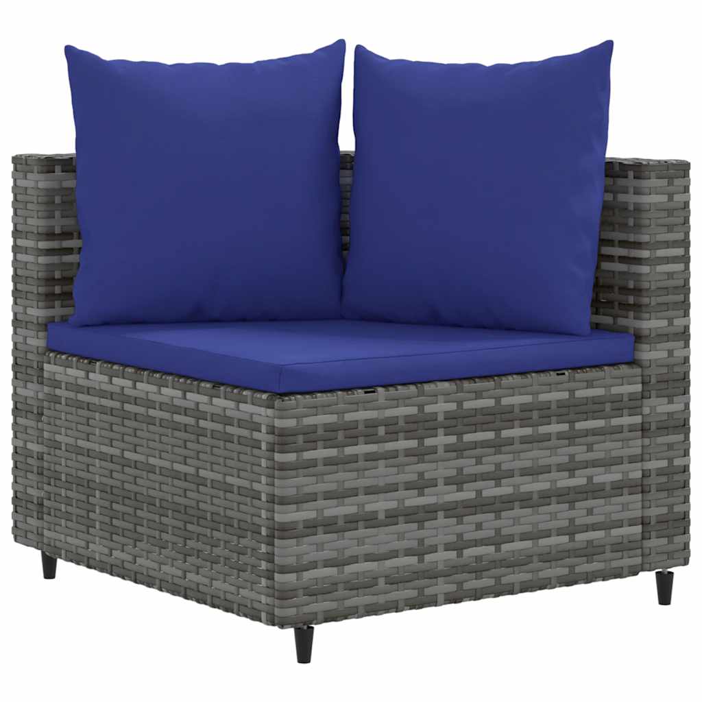 sofasæt til haven 8 dele med hynder polyrattan grå