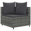 sofasæt til haven 6 dele med hynder polyrattan grå