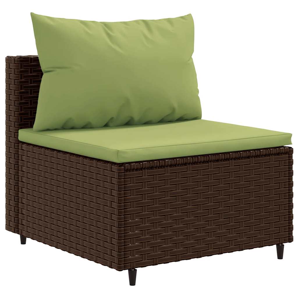 sofasæt til haven 6 dele med hynder polyrattan brun