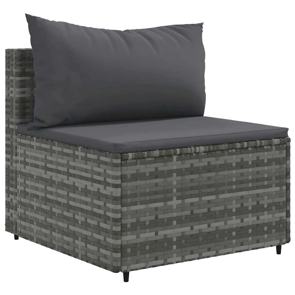 sofasæt til haven 10 dele med hynder polyrattan grå