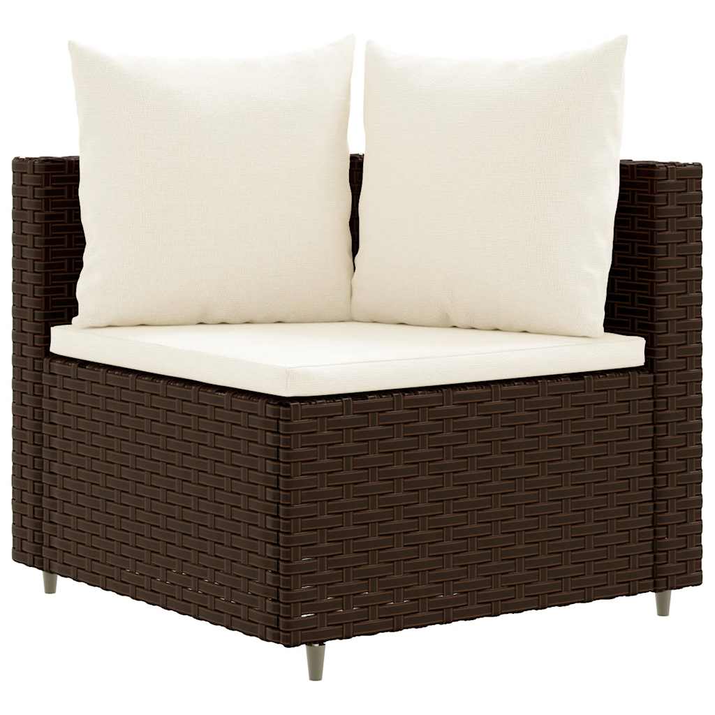 sofasæt til haven 10 dele med hynder polyrattan brun