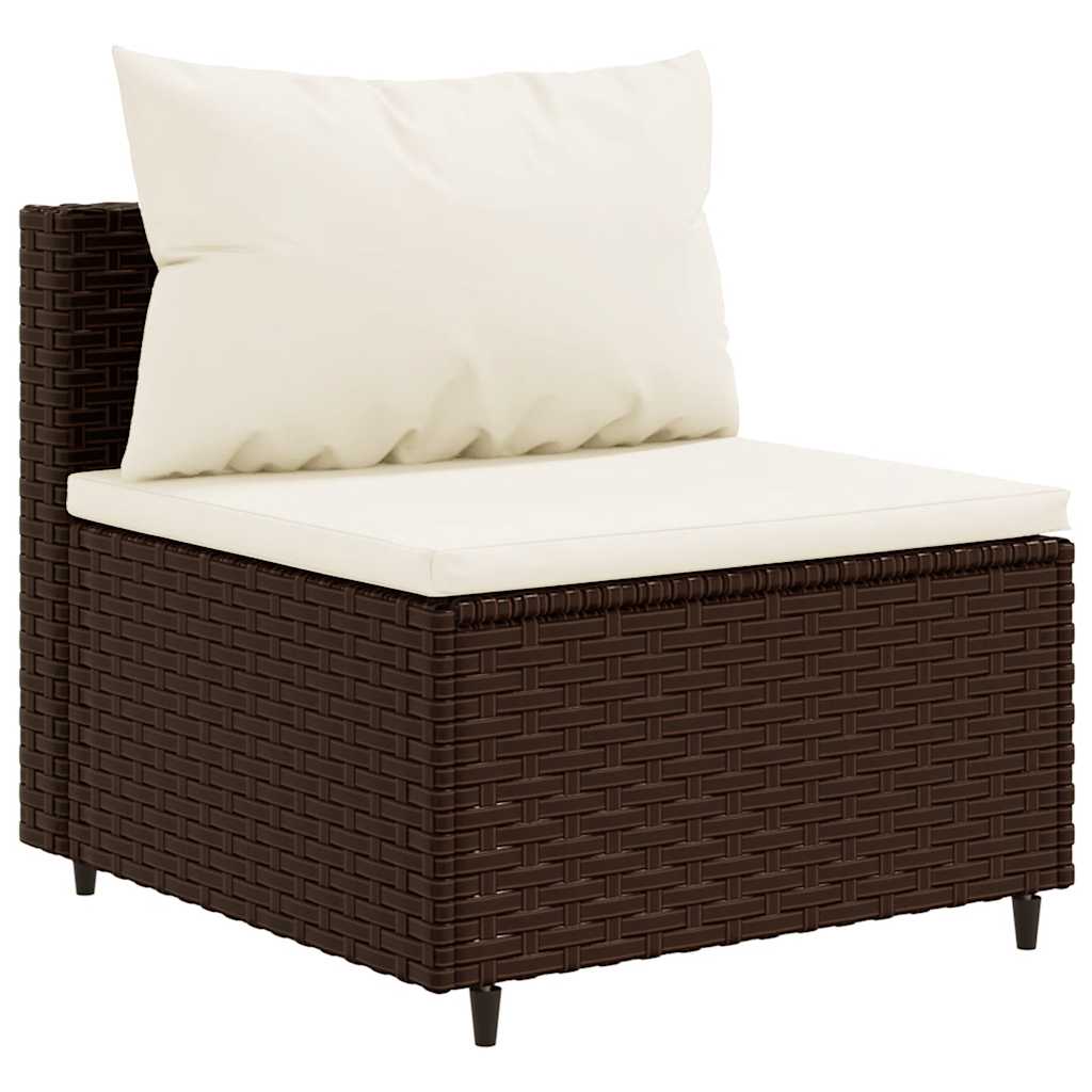 sofasæt til haven 10 dele med hynder polyrattan brun