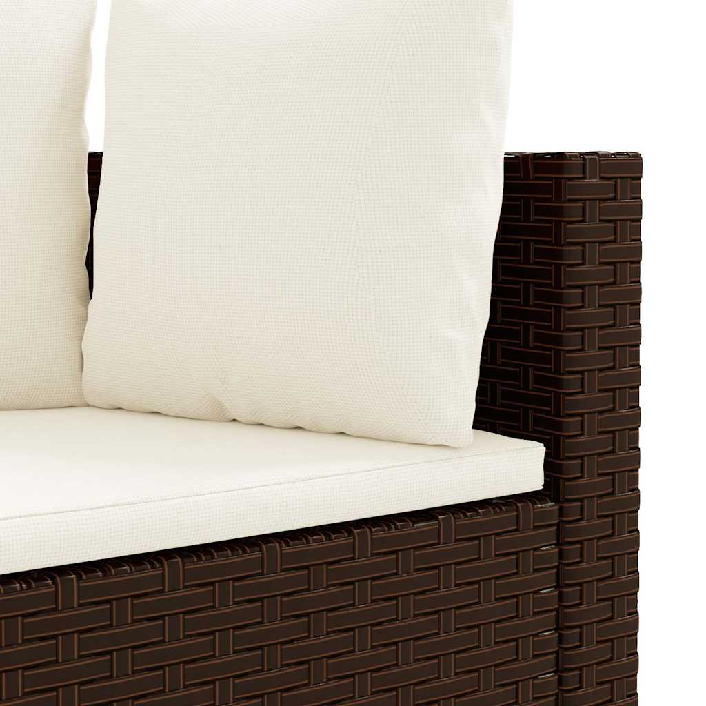 sofasæt til haven 10 dele med hynder polyrattan brun
