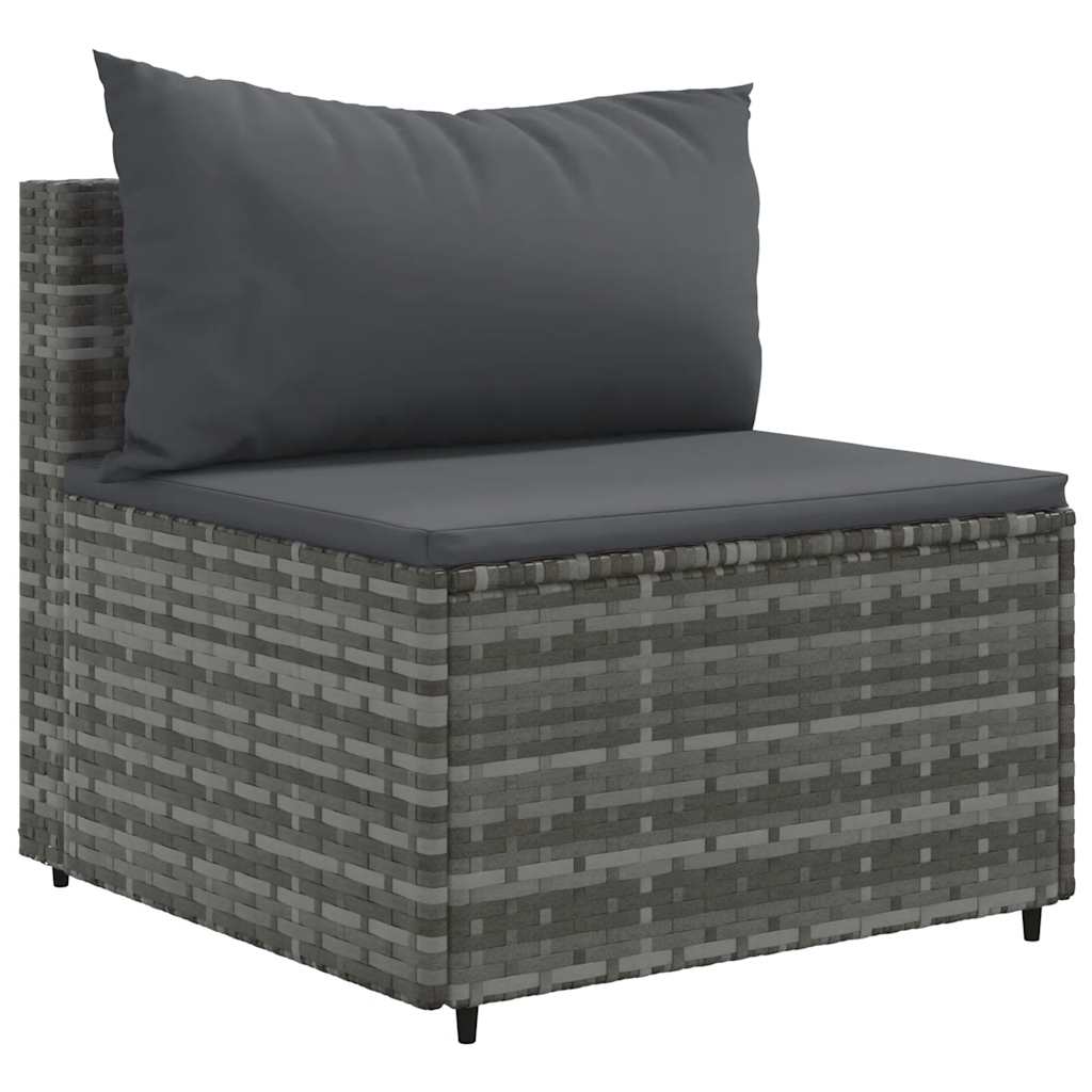 sofasæt til haven 10 dele med hynder polyrattan grå