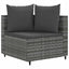 sofasæt til haven 6 dele med hynder polyrattan grå