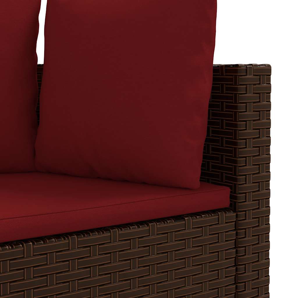 sofasæt til haven 6 dele med hynder polyrattan brun