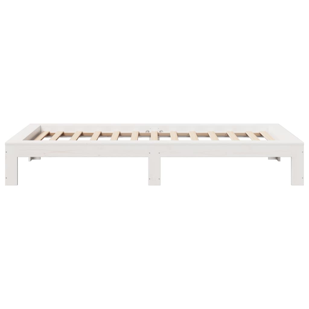 sengeramme uden madras 100x200 cm massivt fyrretræ hvid