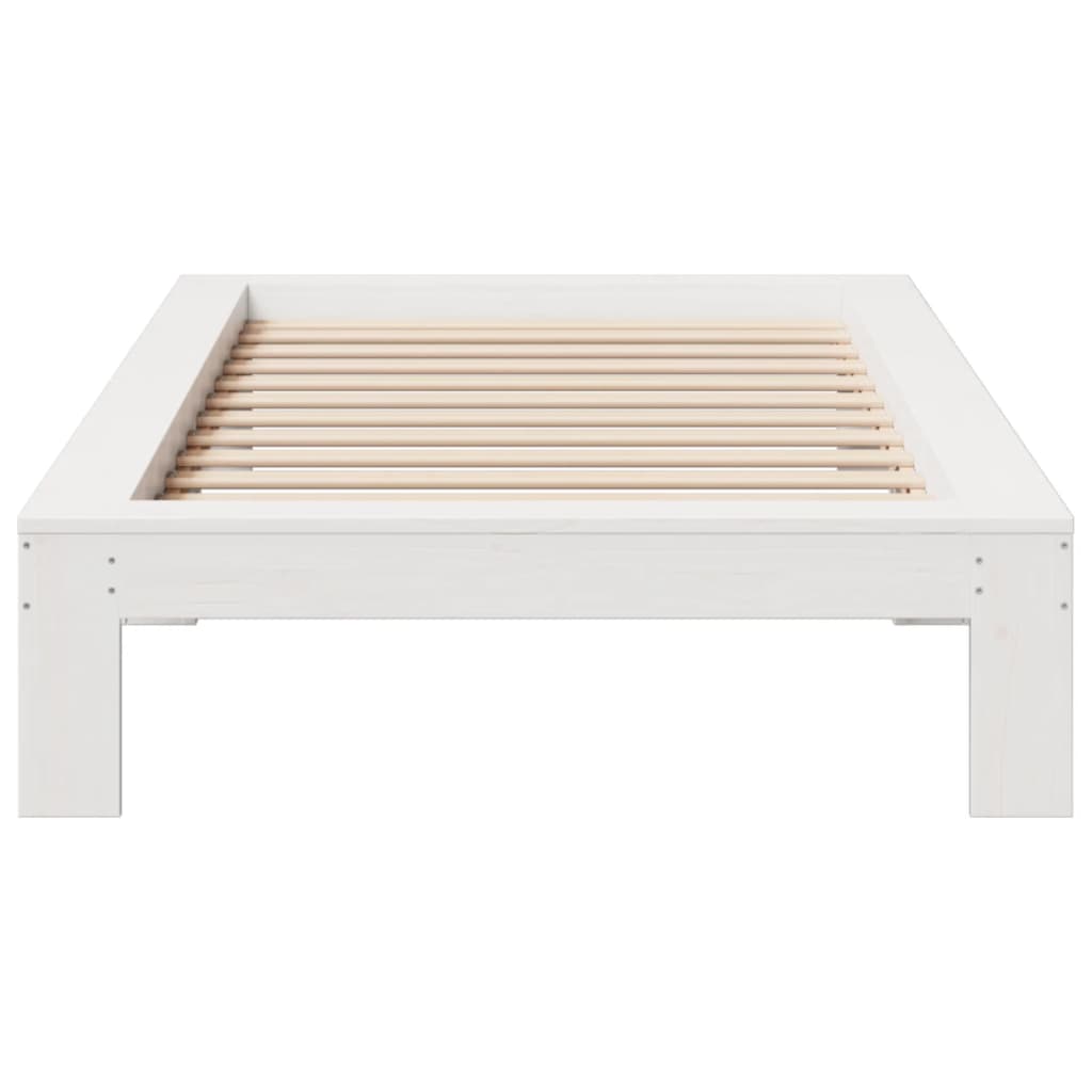 sengeramme uden madras 90x190 cm massivt fyrretræ hvid