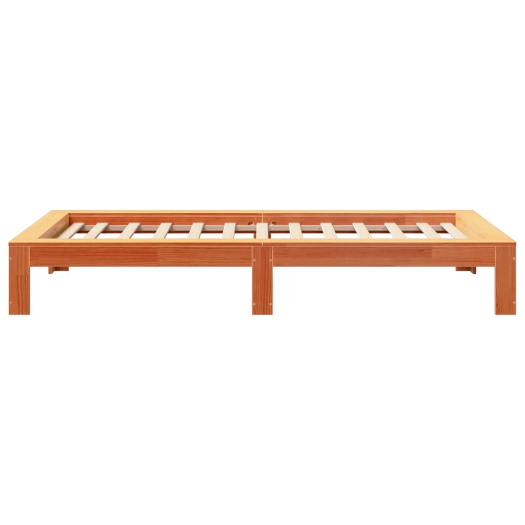 sengeramme uden madras 90x190 cm massivt fyrretræ gyldenbrun