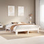 sengeramme uden madras 200x200 cm massivt fyrretræ hvid