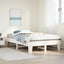 sengeramme uden madras 120x200 cm massivt fyrretræ hvid
