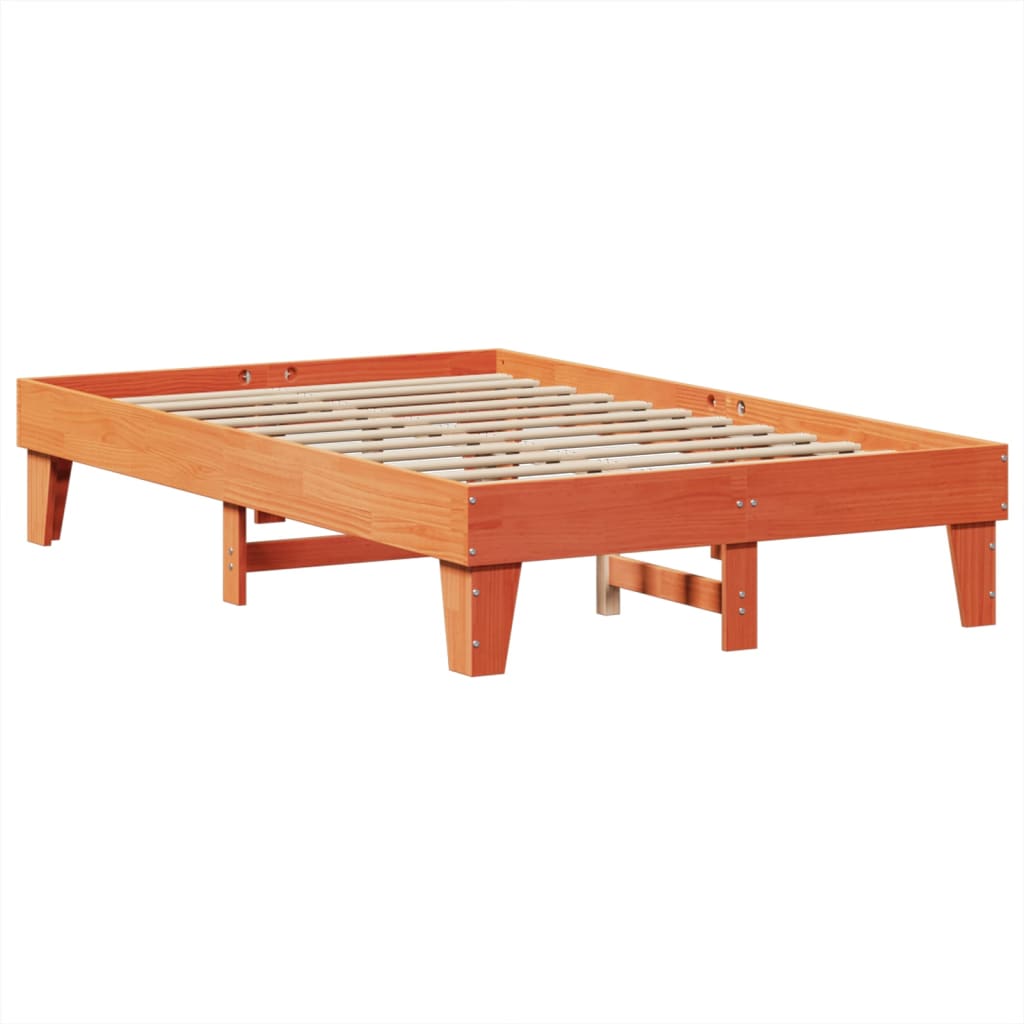 sengeramme uden madras 120x200 cm massivt fyrretræ gyldenbrun