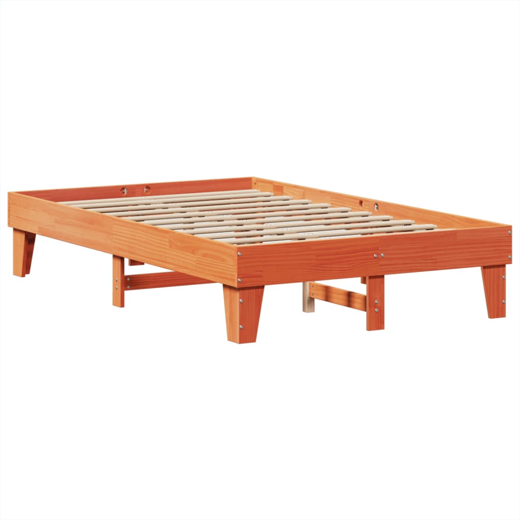 sengeramme uden madras 120x200 cm massivt fyrretræ gyldenbrun