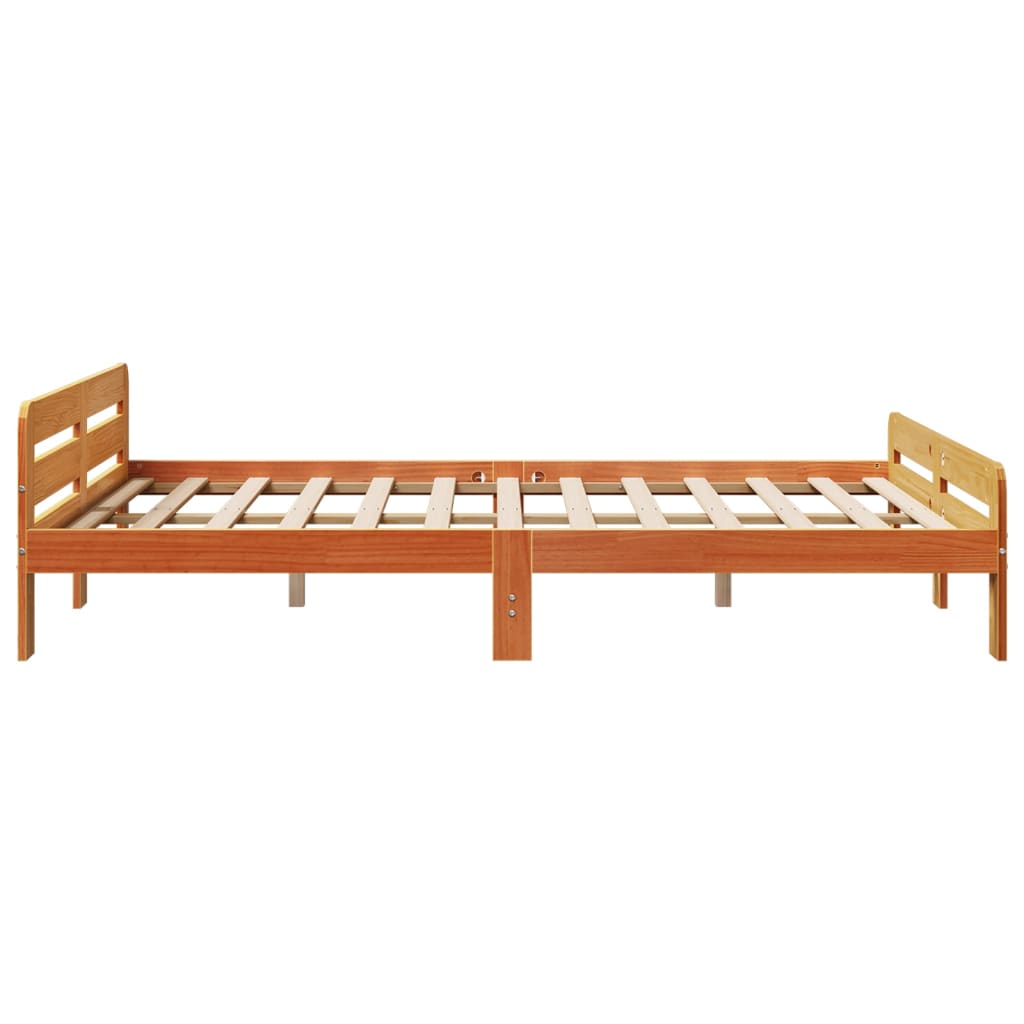 sengeramme uden madras 160x200 cm massivt fyrretræ gyldenbrun
