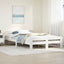 sengeramme uden madras 135x190 cm massivt fyrretræ hvid