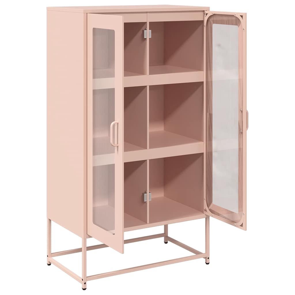 højskab 68x39x123 cm stål lyserød