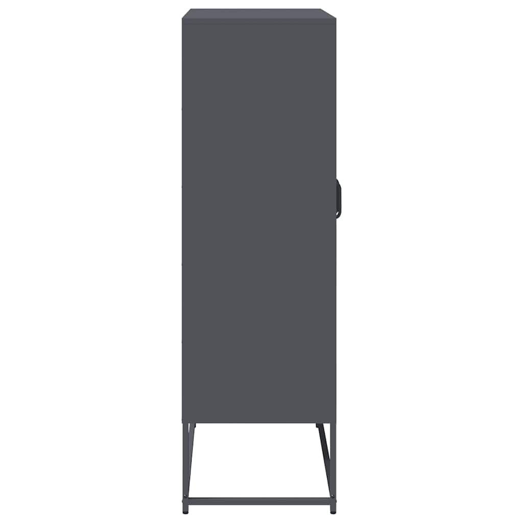 højskab 68x39x123 cm stål antracitgrå