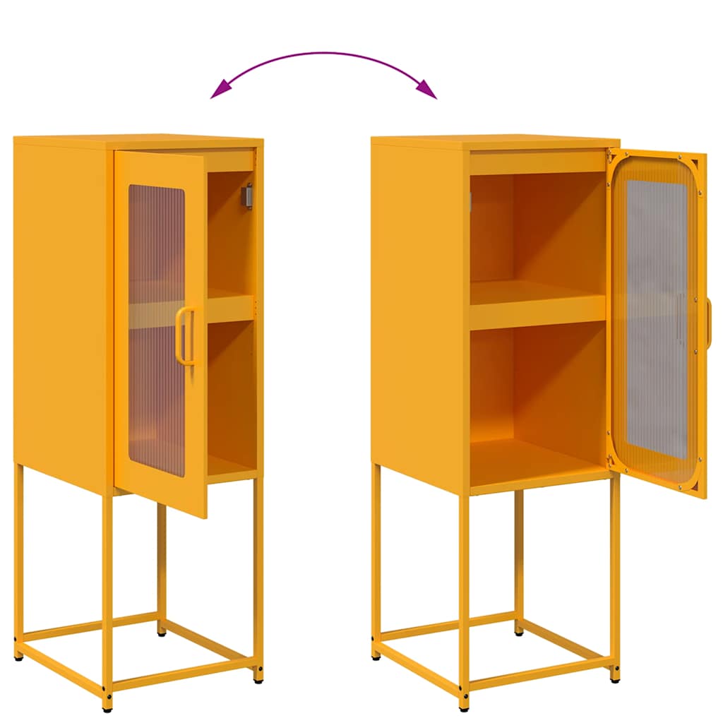 skab 36x39x107 cm koldvalset stål sennepsgul