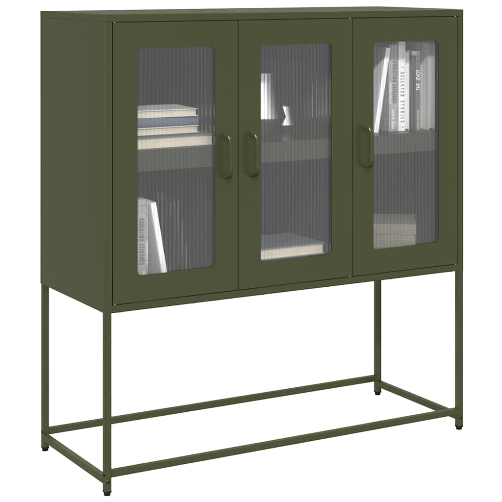 skab 100,5x39x107 cm koldvalset stål olivengrøn