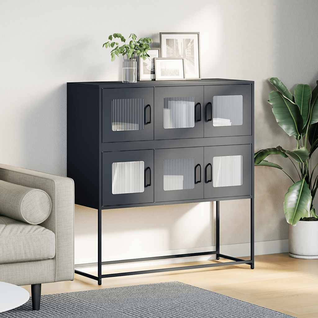 skænk 100,5x39x107 cm koldvalset stål antracitgrå