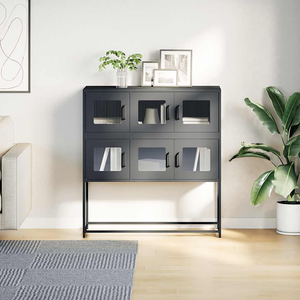 skænk 100,5x39x107 cm koldvalset stål antracitgrå