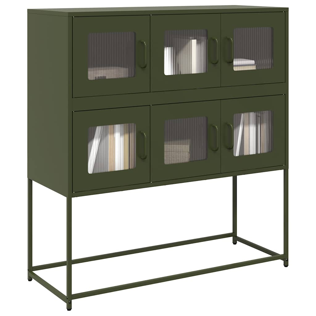 skab 100,5x39x107 cm koldvalset stål olivengrøn