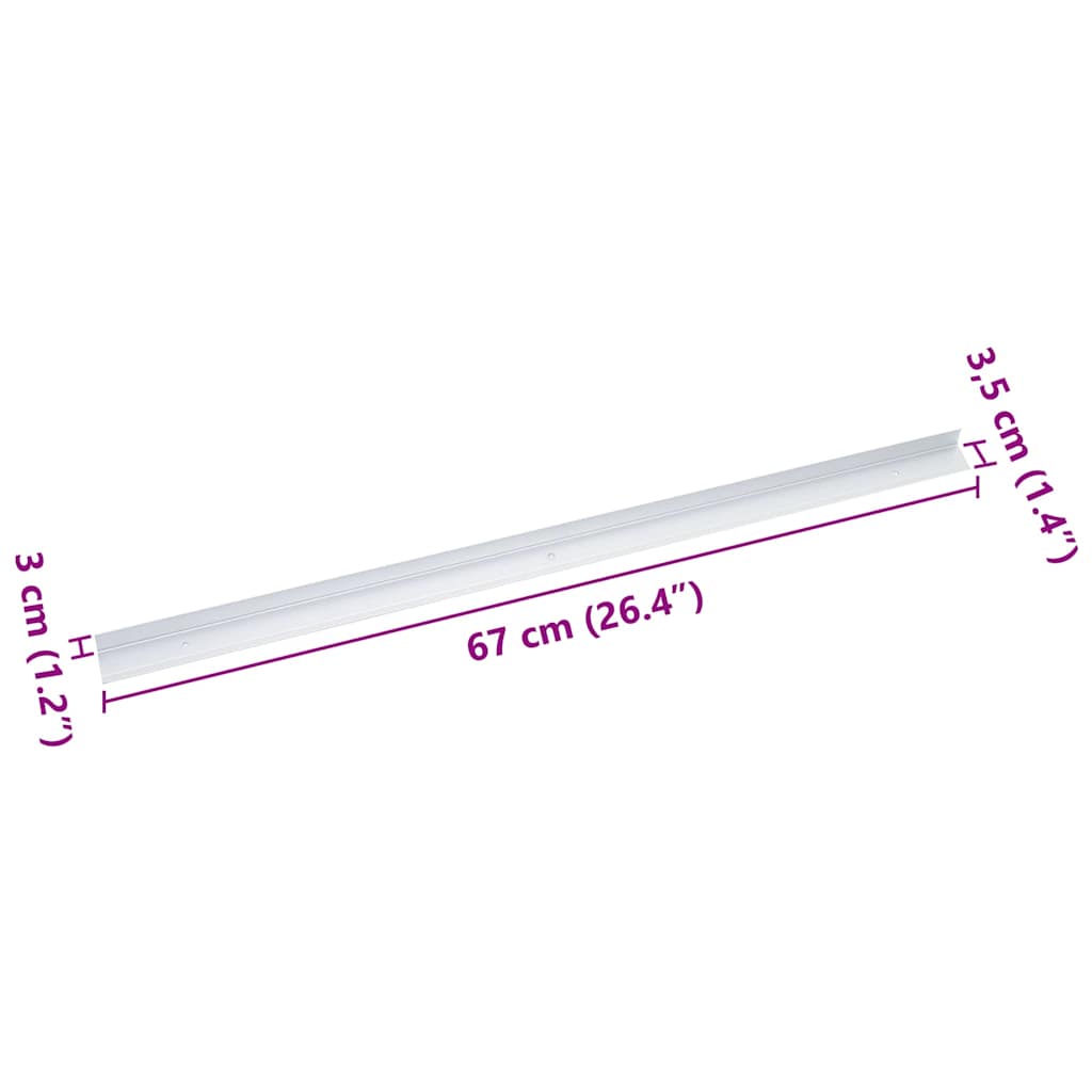 Trinkantprofiler 30 pcs Sølv 67 x 3.5 x 3 cm Aluminium