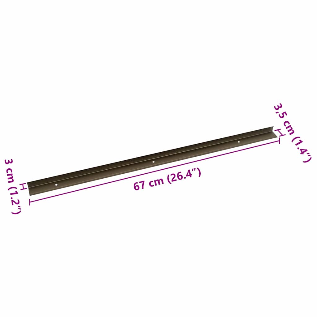 Trinkantprofiler 30 pcs Brun 67 x 3.5 x 3 cm Aluminium