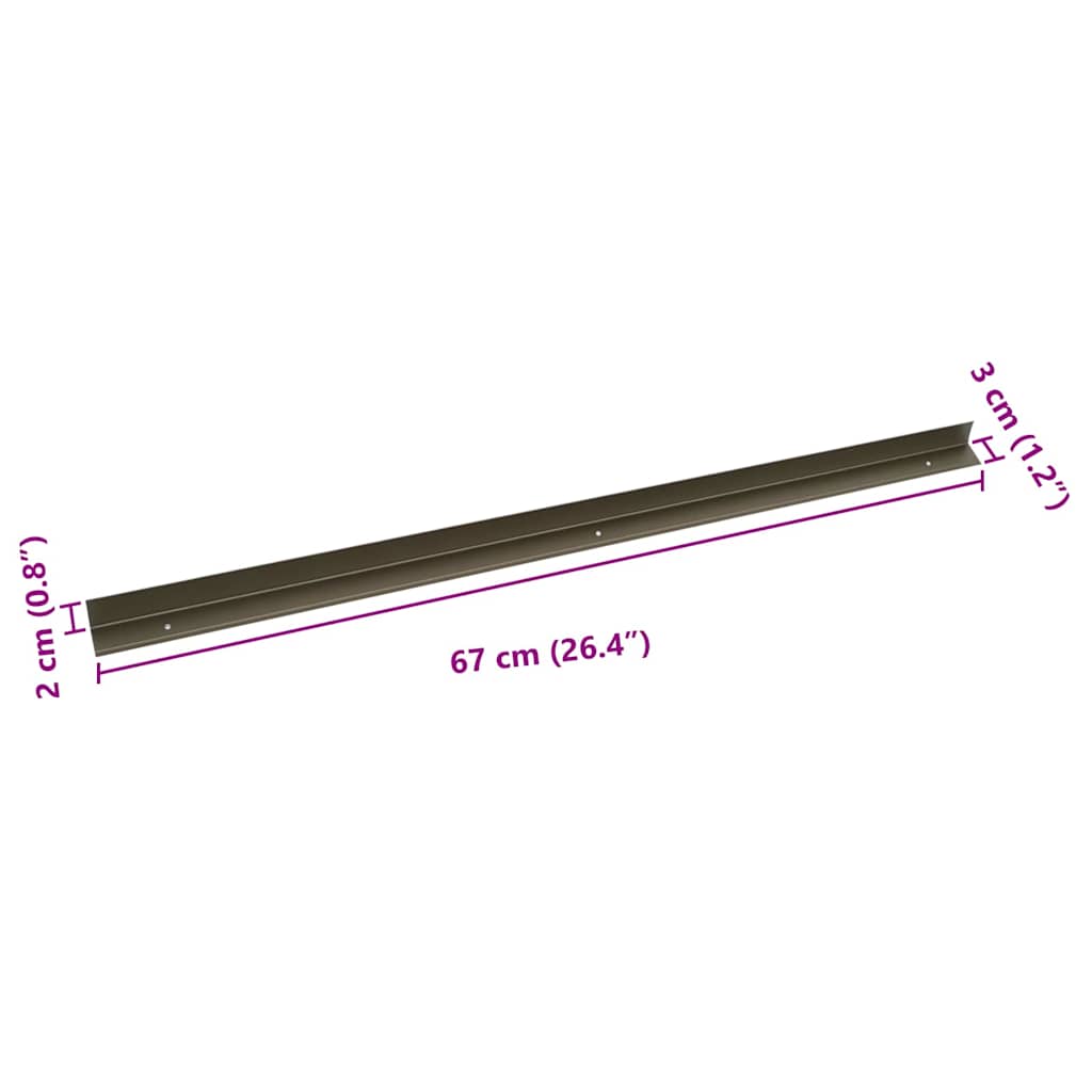 Trinkantprofiler 30 pcs champagnefarvet 67 x 3 x 2 cm Aluminium