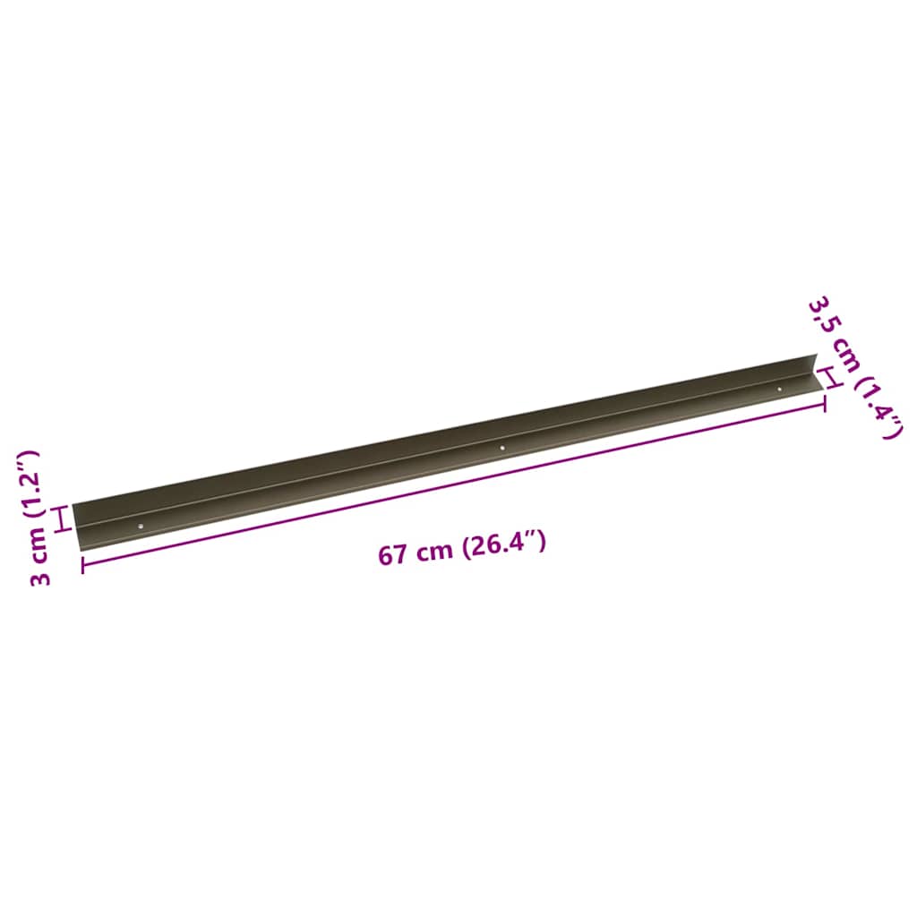 Trinkantprofiler 10 pcs champagnefarvet 67 x 3.5 x 3 cm
