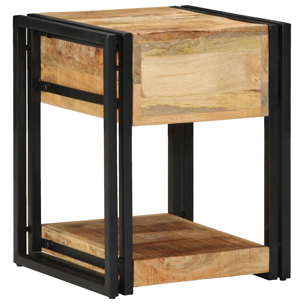 sengebord 40x40x50 cm massivt ru mangotræ