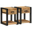 sengeskabe 2 stk 40x40x50 cm massivt ru mangotræ