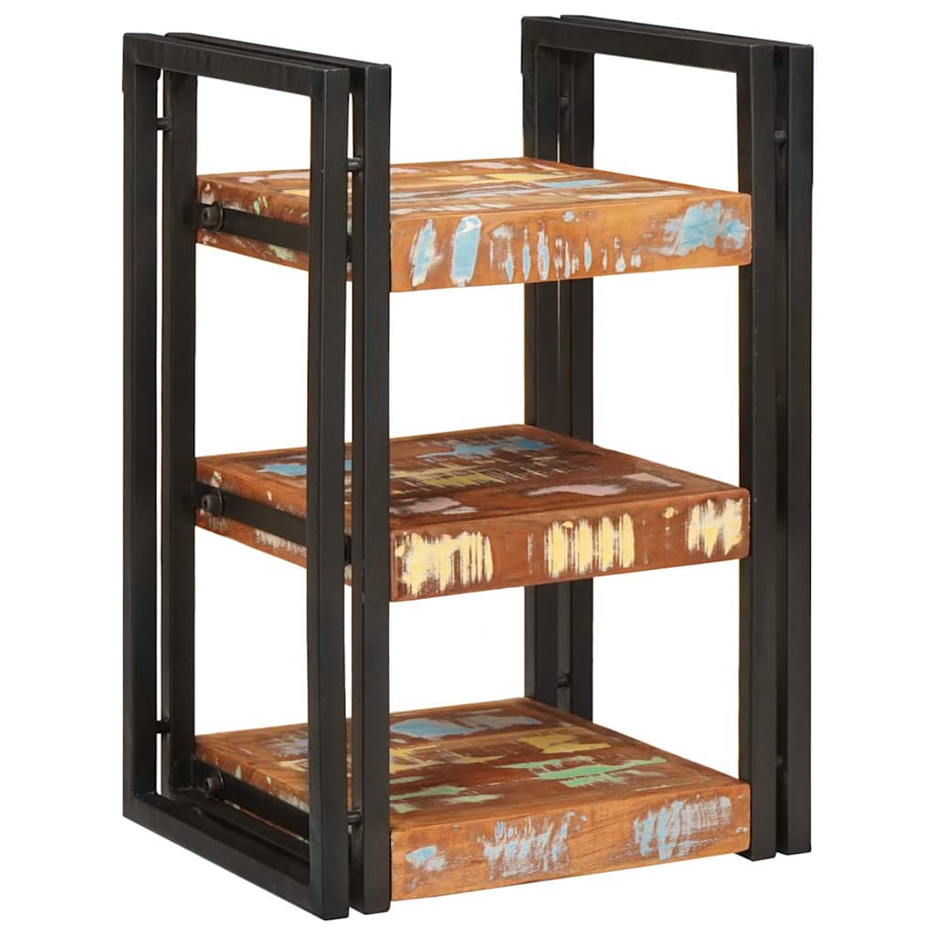Sengebord Brun og sort 38 x 33 x 58 cm Massivt genbrugstræ