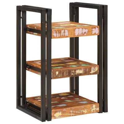 Sengebord Brun og sort 38 x 33 x 58 cm Massivt genbrugstræ