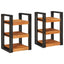 Sengebord 2 pcs Brun og sort 38 x 33 x 58 cm Massivt træ akacie