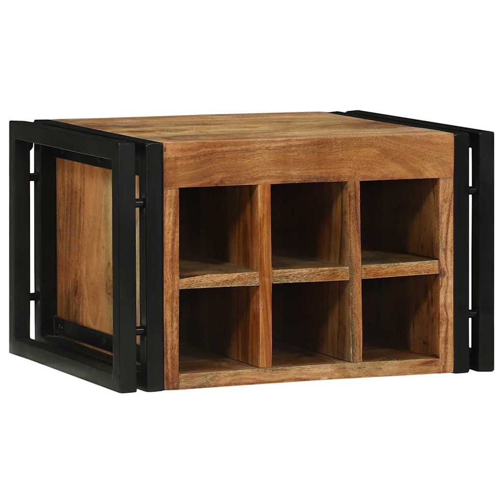 Vinfad 2 pcs Brun og sort 46 x 35 x 27,5 cm Massivt Akacietræ