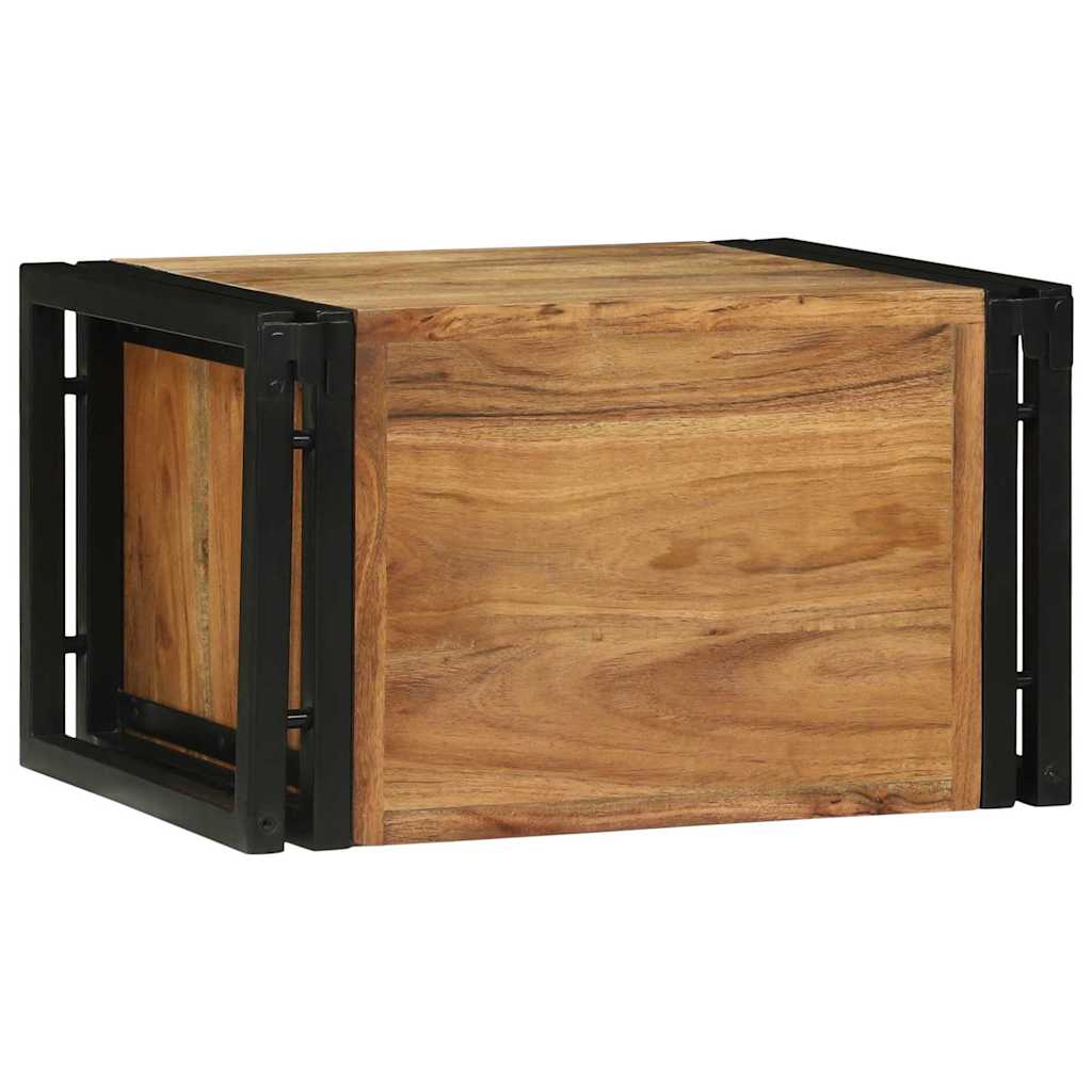 Vinfad 2 pcs Brun og sort 46 x 35 x 27,5 cm Massivt Akacietræ