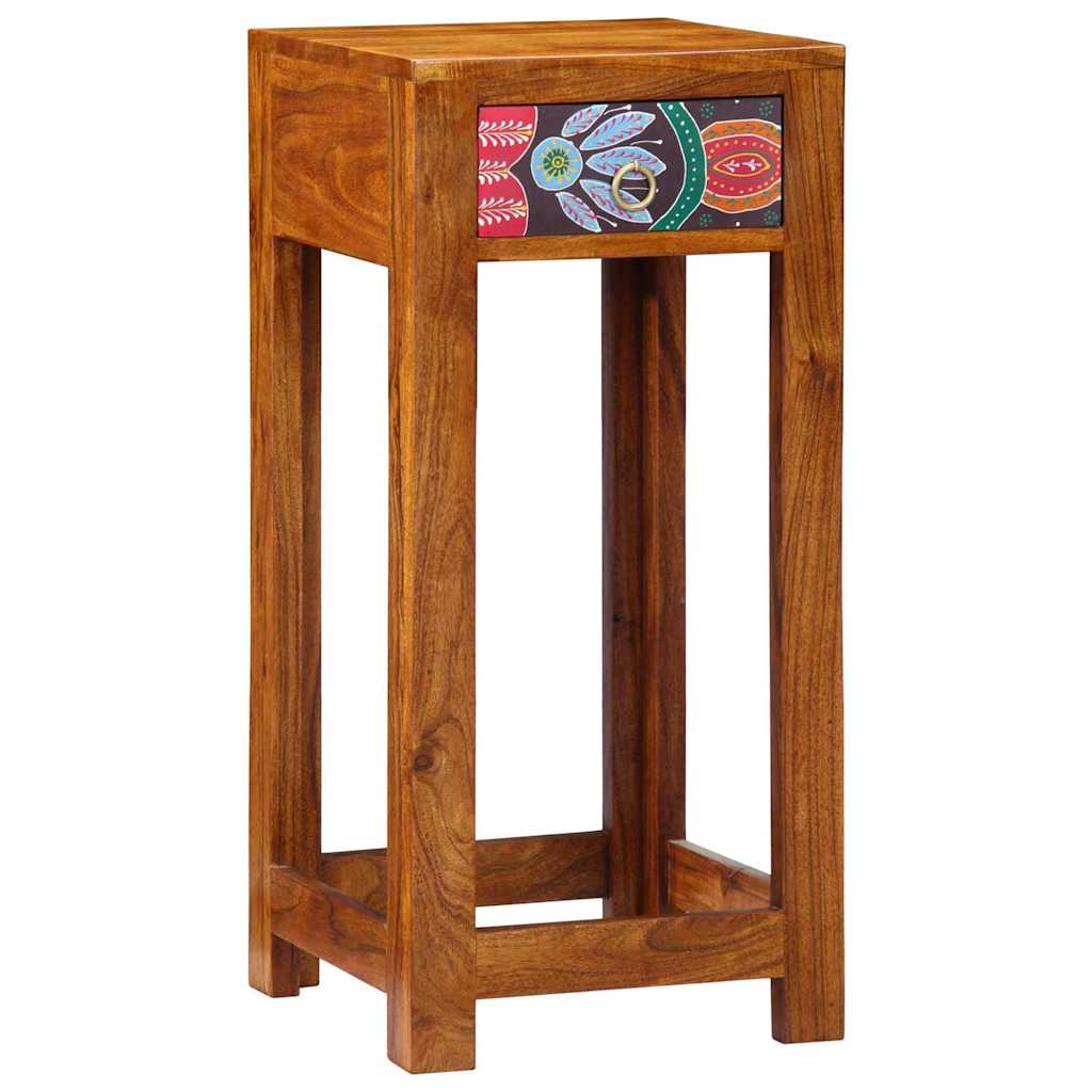 Blomster Endebord med skuffe Brun 35 x 35 x 75 cm