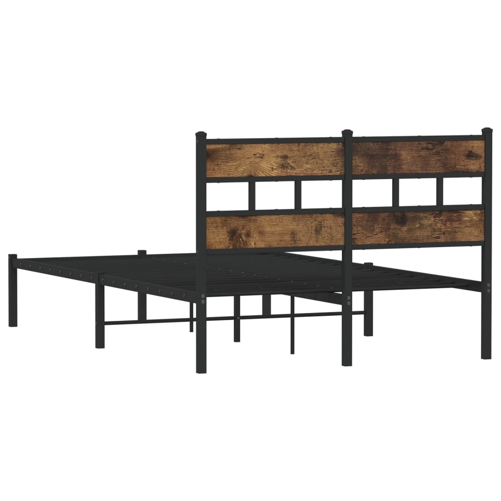 sengeramme uden madras 120x200 cm metal røget egetræsfarve