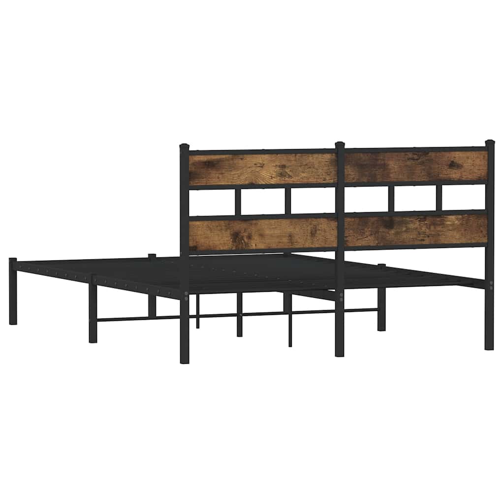 sengeramme uden madras 150x200 cm metal røget egetræsfarve