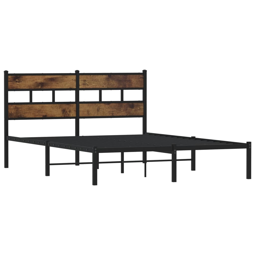 sengeramme uden madras 160x200 cm metal røget egetræsfarve