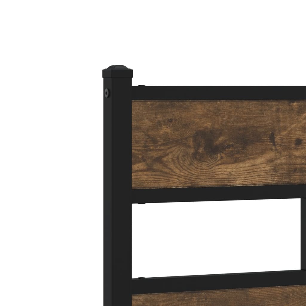 sengeramme uden madras 160x200 cm metal røget egetræsfarve