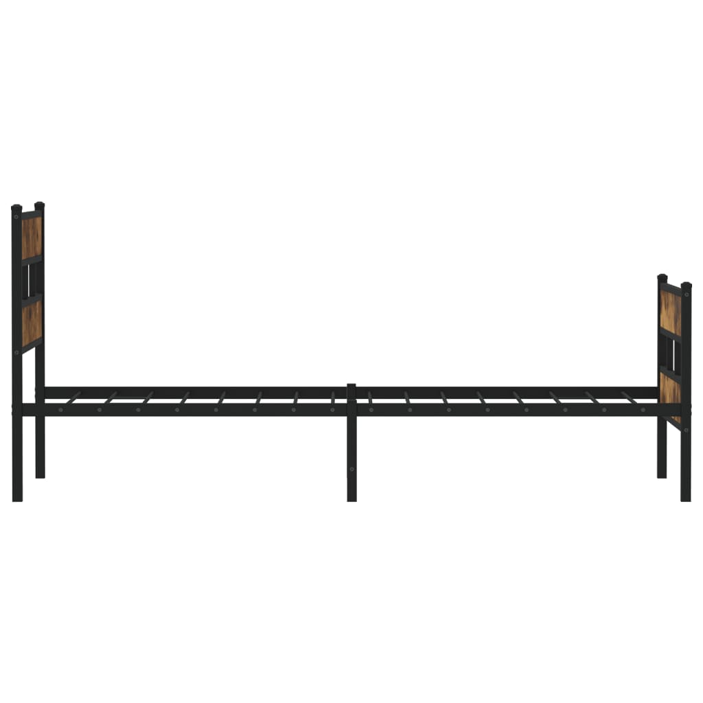 sengeramme uden madras 107x203 cm metal røget egetræsfarve